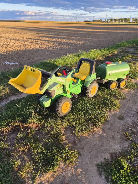 Traktorek  john deere na pedała rolly toys  pompowane koła