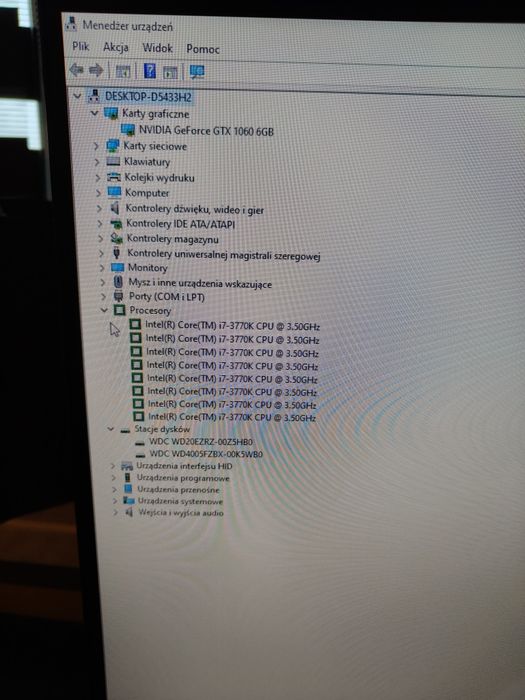 Komputer I7 3770K 12GB Ram 6TB dysk GTX1060 ewentualnie na części