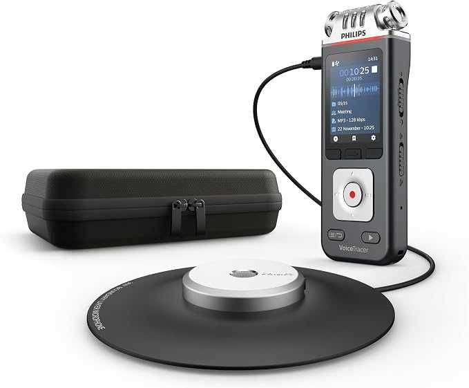 Philips DVT6110 dyktafon cyfrowy, rejestrator audio, dźwięk wysokiej rozdzielczości, 3 mikrofony, 8 GB, Wi-Fi