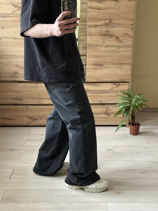 Джинси чорні чоловічі washed black Flared Jeans флаєра кльош ХЛ XL