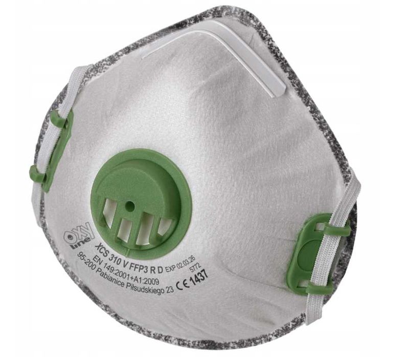 Maska przeciwpyłowa FFP3 P3 i Węglem Aktywnym 10szt