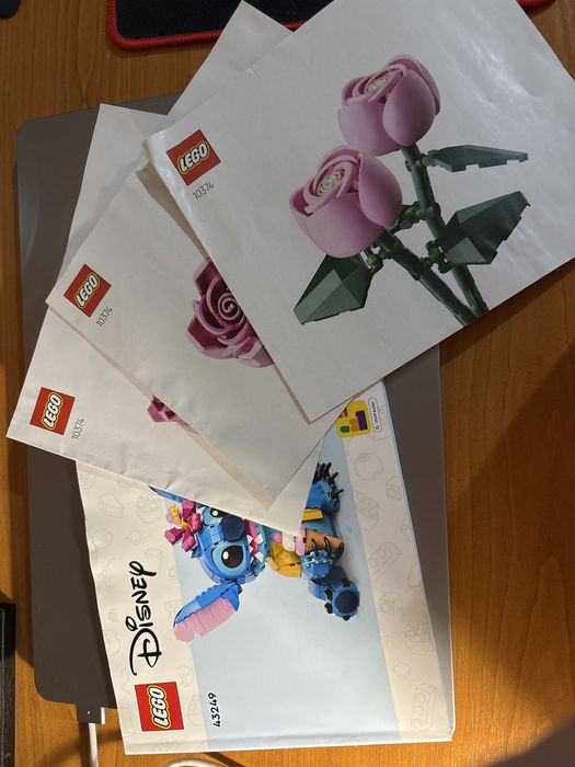 Инструкции к Lego Disney Stich 43249 и Lego Icons Roses 10374