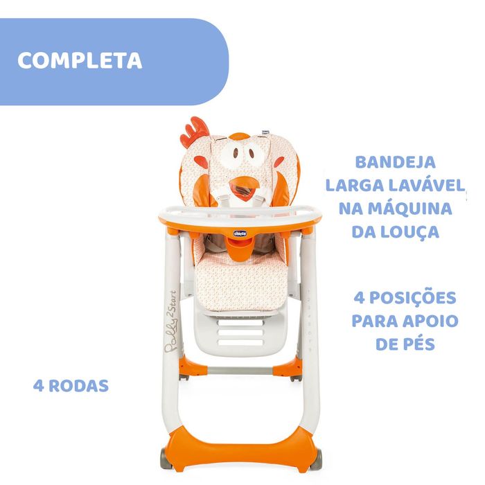 Cadeira da papa Polly2Start da Chicco