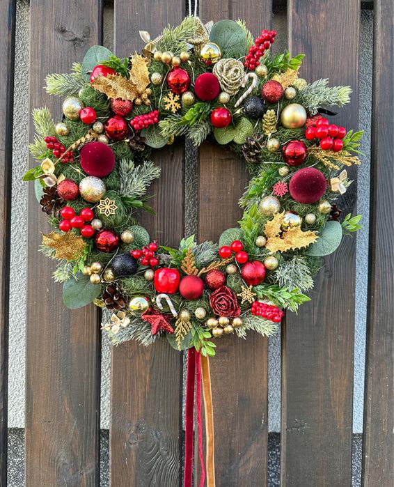 Wianek na drzwi ze światełkami 38cm 251209