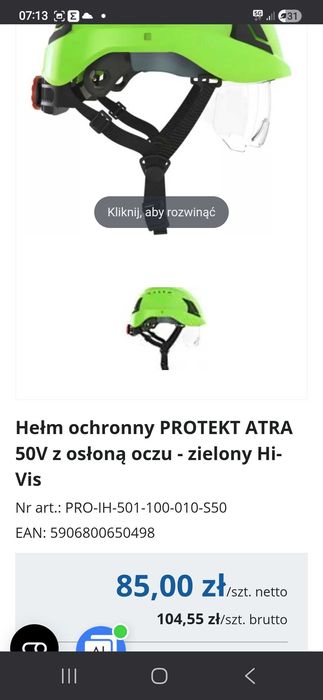 Szelki bezpieczeństwa + hełm ochronny+ urządzenie samohamowne