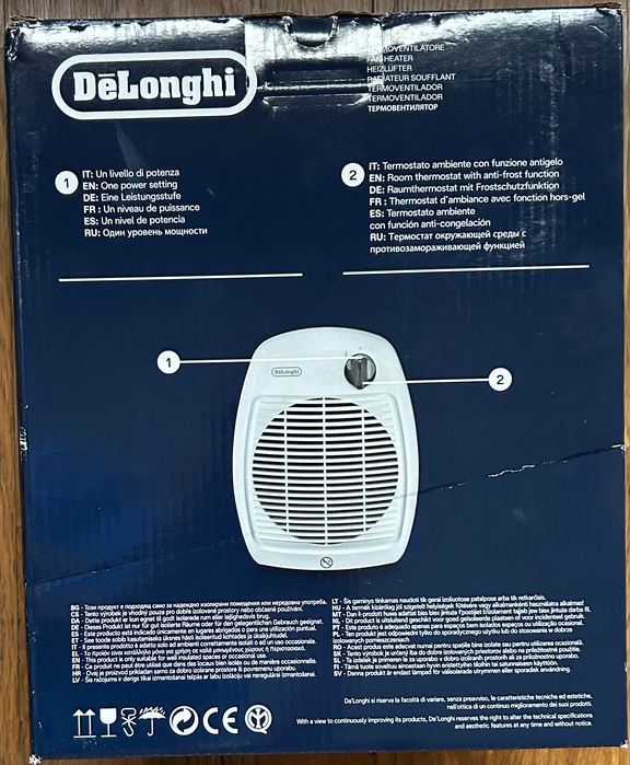 Termoventilador DELONGHI- novo, 3 anos de garantia