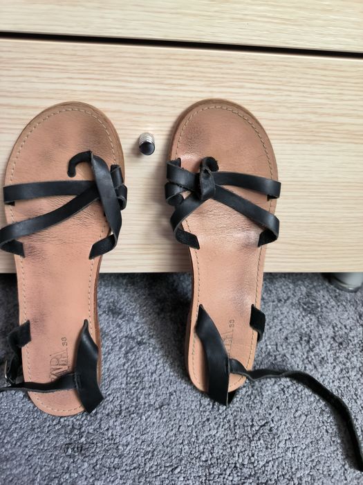 Sandały skórzane Zara rozm 38