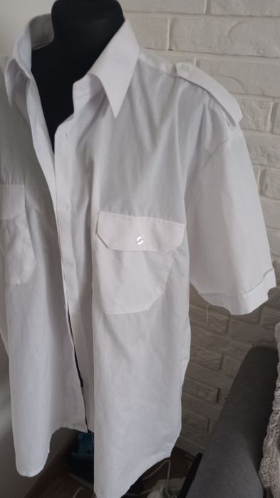 Koszula wojskowa biała z krótkim rękawem