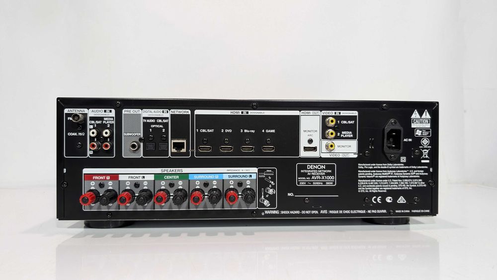 5.1 Ресивер Denon AVR-X1000,має 120 Вт/канал/HDMI/ARC/USB/ЦАП/HD Audio