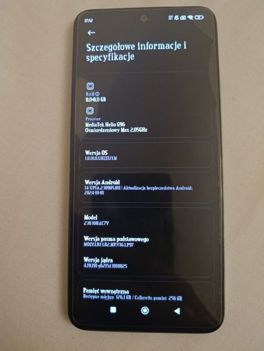 Xiaomi Redmi Note 12s Niebieski zielony 256 GB 8+8 RAM ładowarka case