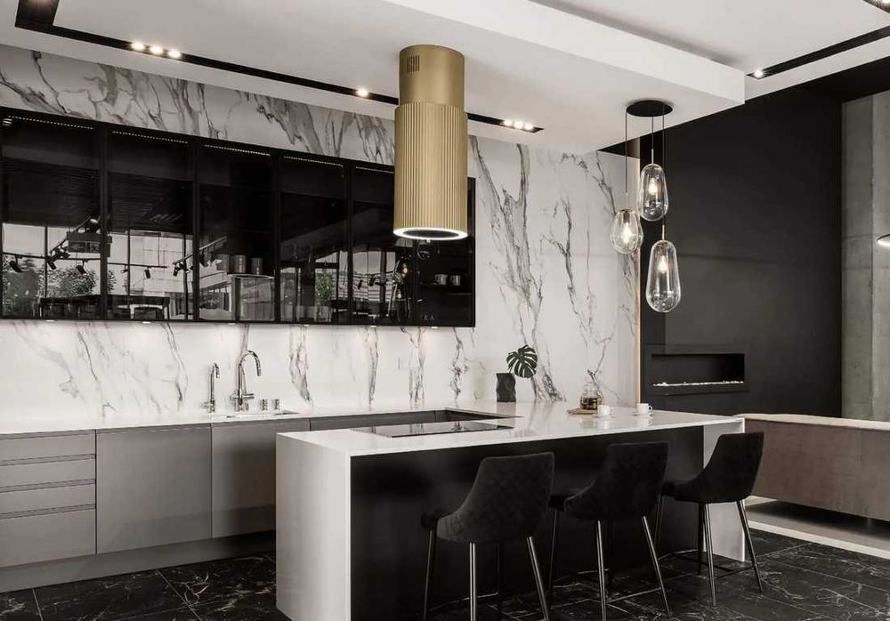 CHRISTMAS SALE! Okap Ciarko Monogram Złoty, Wyspowy, nowy, fv23%