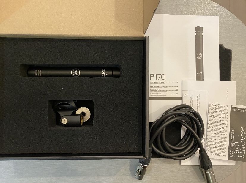 Mikrofon AKG P170 pojemnosciowy instrumentalny + kabel