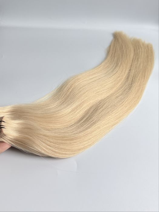 Włosy naturalne Tape-On Invisible Popielaty Blond(18a) • 50cm • 100g • 20kanapek