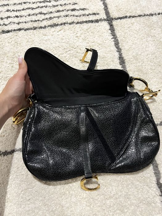 Torebka Christian Dior Calfskin Stingray Embossed Double Saddle Bag