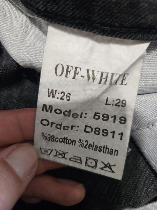 Czarne spodnie jeansy Off White