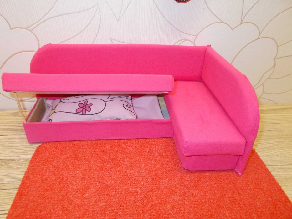 mebelki dla lalek typu barbie kanapa fotele pufy stolik