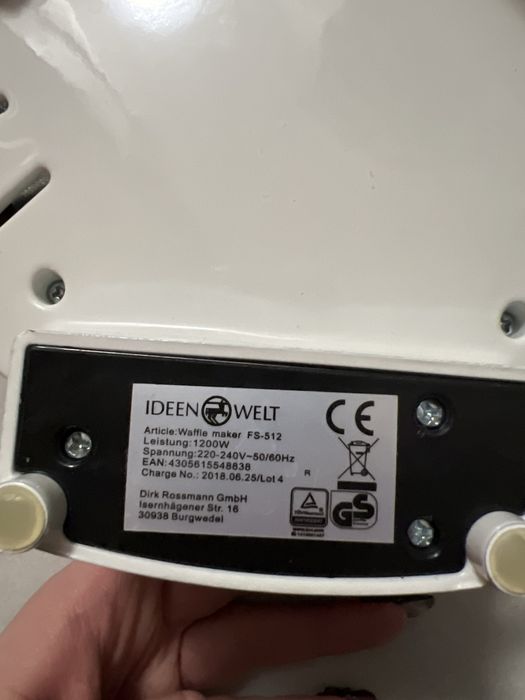 Gofrownica Ideen Welt 1200 W