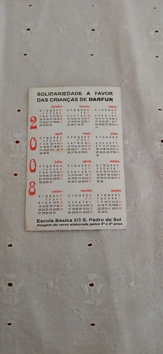 Calendario de bolso Escola Básica S.Pedro Sul