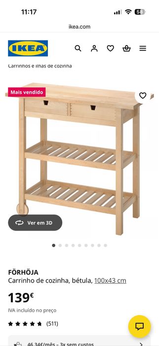 Mesa de apoio para a  cozinha