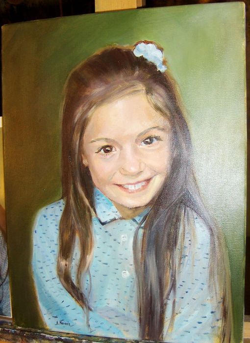 Portret ręcznie malowany na płótnie