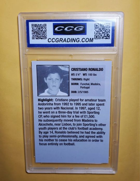 Cristiano Ronaldo - cromo rookie andorinhas graduada mint 9.5