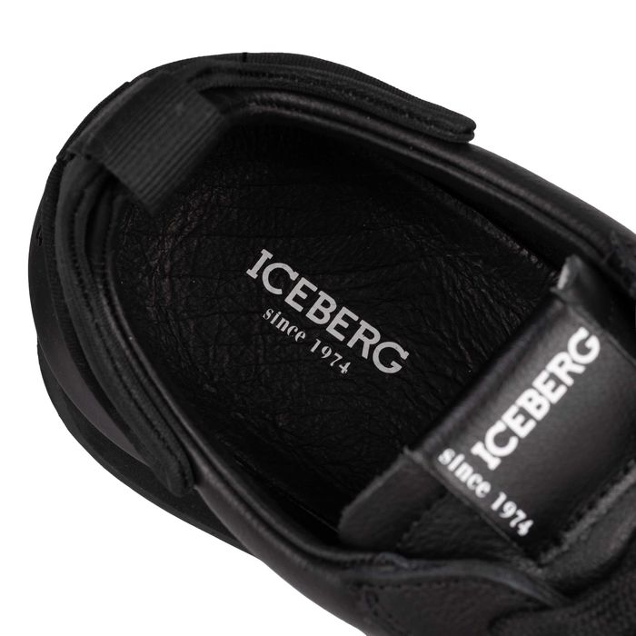 ICEBERG skórzane włoskie sneakersy/buty męskie BLACK