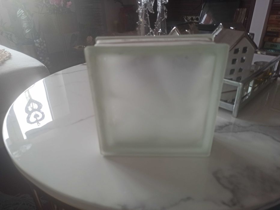 Luxfery, pustaki szklane, mleczne, chmurka, nowe 19cm x19cm x8cm