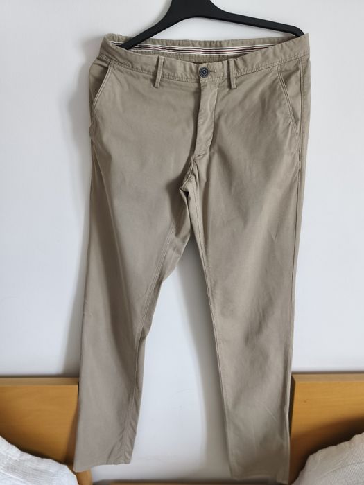 Calças de Sarja cor beje - Massimo Dutti