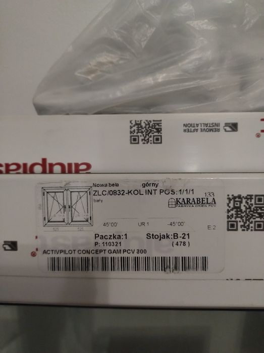 Okno PCV 1050mm/850mm