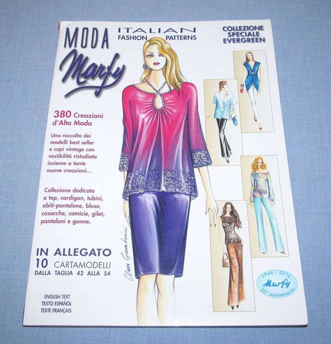 Moda Marfy 2016 wykroje 10 modeli r.42-54 szycie krawiectwo ilustracje
