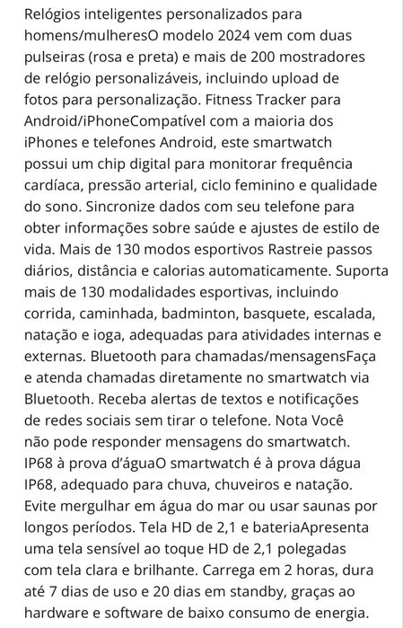 Smartwatch à prova d’água Android/ios Jytgalx