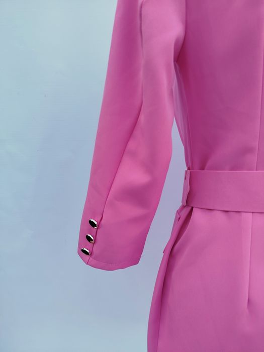 Nowa różowa krótka sukienka marynarkowa Ombre 34 36