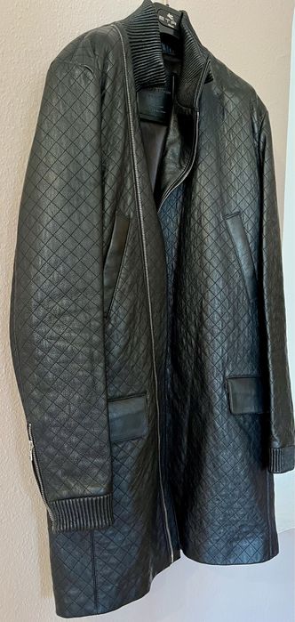 Мужская кожаная куртка - пальто