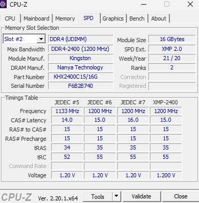 Kingston HyperX FURY DDR4 32GB (2x16GB) RAM 2400 MHz CL15
