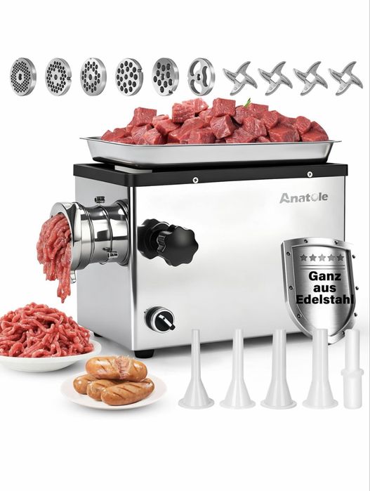 Професійна електрична м'ясорубка 1300 Вт Anatole Meat Grinder Потужна м'ясорубка для комерційного використання