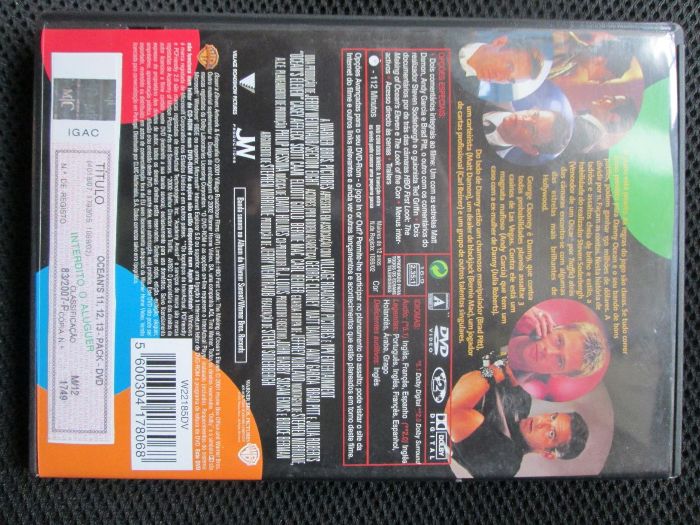 3 DVD - Coleção OCEAN's - Eleven, Twelve, 13 - excelente estado