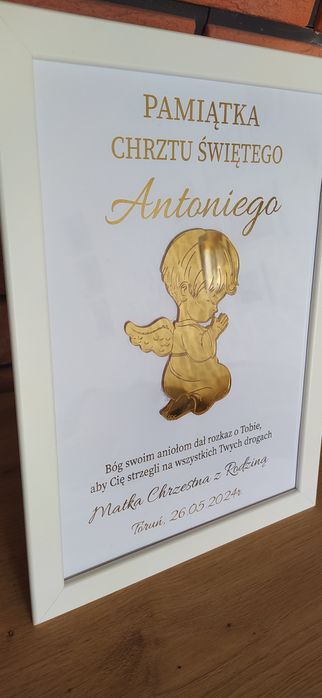 Pamiątka chrztu świętego, prezent, ramka