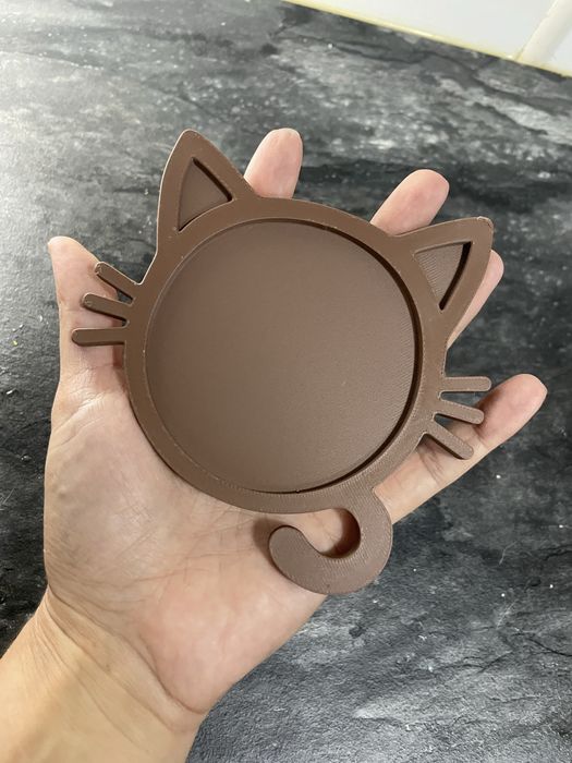 Base para copos com formato de gato