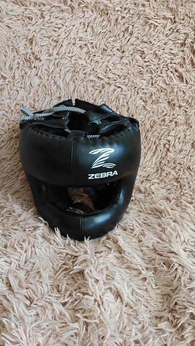 Kask bokserski Zebra skórzany
