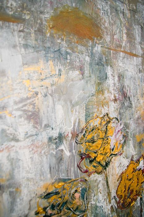 Картина абстракція  "Порцелянові троянди" 100x90см