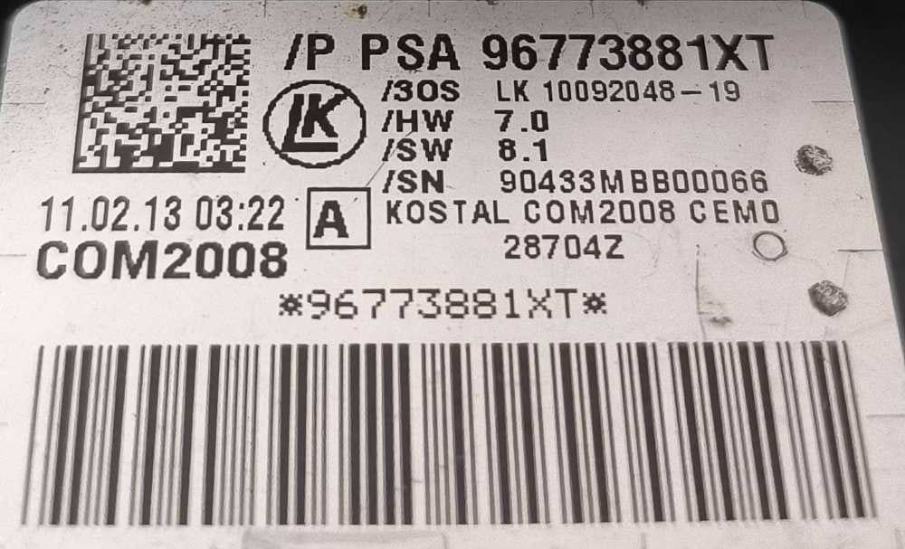 Conjunto / Manetes de Luzes e Limpa Vidros 96773881XT - CITROËN DS3