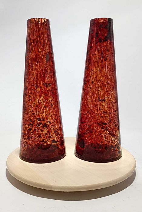 Duas Jarras Volcano | Vermelho | Vidro da Marinha Grande