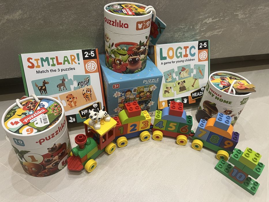 Пазли puzzlika, розвиваючі пазли на логіку, lego duplo, Headu logic,