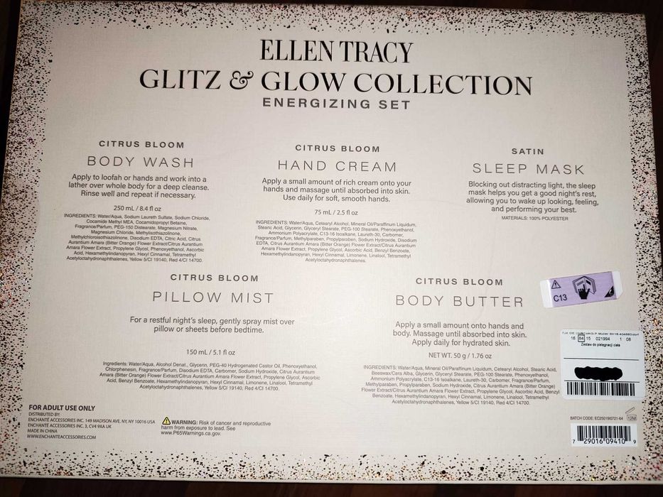 Zestaw kosmetyków Ellen Tracy pielęgnacja ciała energizer set