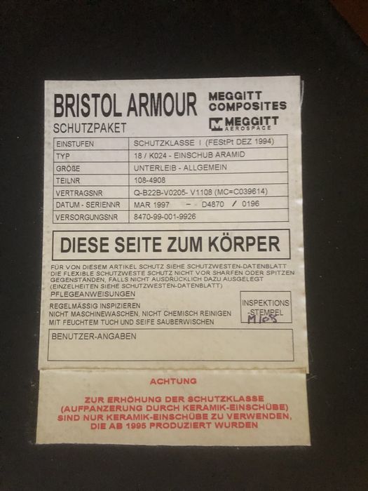 Бронежилет бундес Mehler