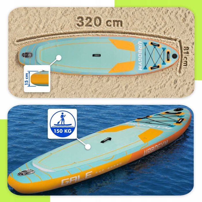 Deska SUP pompowana do pływania paddle board 320cm GoPro URBOGYM Gale