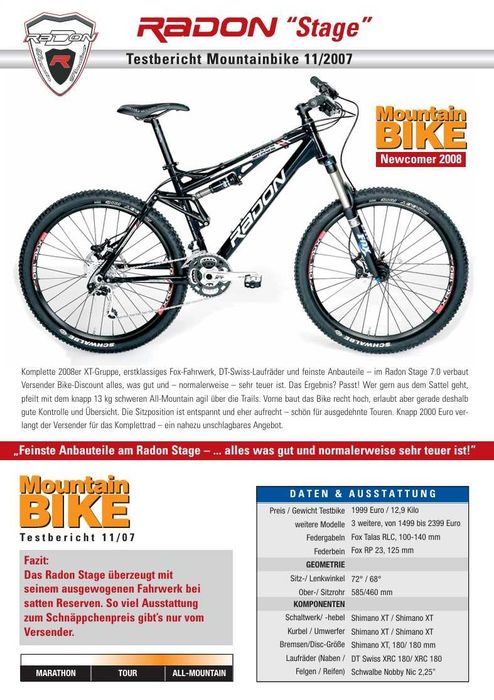 Двухподвес Велосипед Radon Stage эндуро fox rockshox slx dtswiss