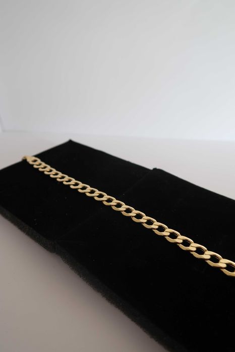 Złota Bransoletka Męska Pancerka 20 cm | Próba Złota 585