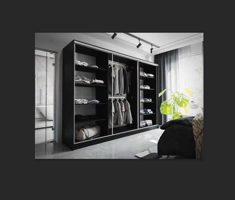 150x205x56 Szafa przesuwna White Czarna