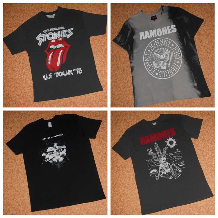 Футболки Ramones Nirvana Kiss Iron Maiden The Rolling Stones Rush ін.
